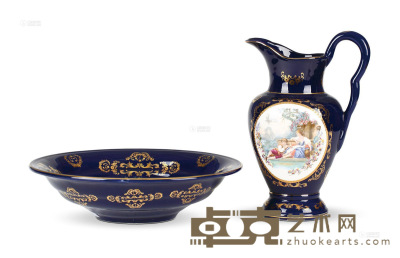 20世纪中期 陶瓷器皿 （两件） 花瓶高29cm；花盆直径37cm
