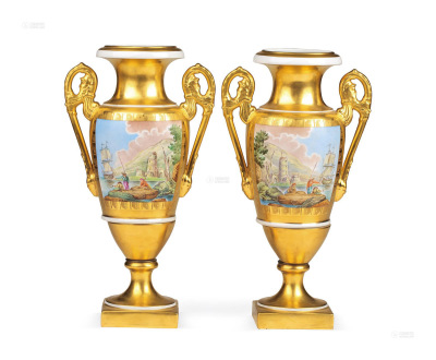 19世纪末期 鎏金花瓶 （一对）