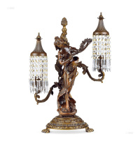 20世纪中期 女神铜雕台灯