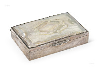 19世纪 嵌贝壳纯银盒