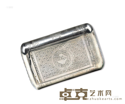 1810年 纯银小盒 长7.5×宽5×高2.5cm