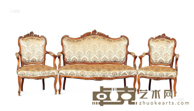 20世纪初期 法式沙发 （三件套） 沙发长120×宽54×高95cm