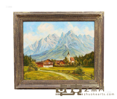 20世纪初期 乡村油画 布面油画 长74×宽64cm