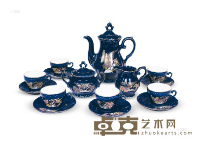 20世纪中期 日式陶瓷茶具 （十件） 大壶高20cm