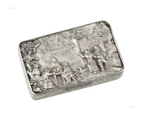 18世纪 人物浮雕纯银小盒
