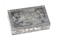 19世纪 纯银花卉浮雕首饰盒