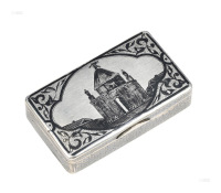 1800年 银胎黑珐琅小盒