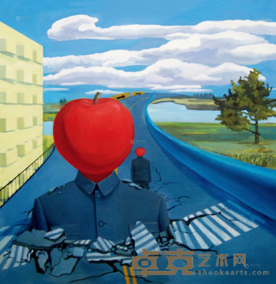 汤威     2014年作 图腾-红果04 布面油画 100×100cm