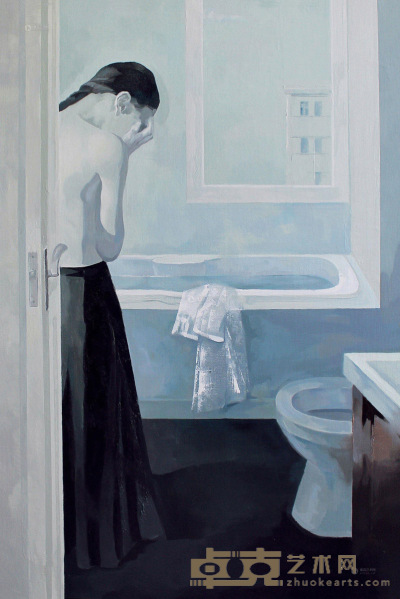 金尔立     2013年作 羞涩浴女 布面油画 100×150cm