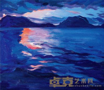 刘博文     2013年作 泸沽湖 布面油画 30×35cm