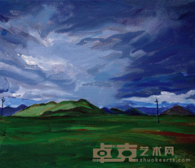 刘博文     2013年作 纳帕海草原 布面油画 30×35cm