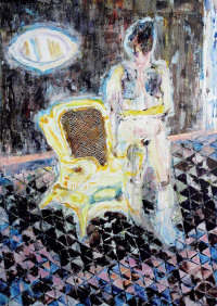 俞睿     2014年作 椅子的女人体 布面油画