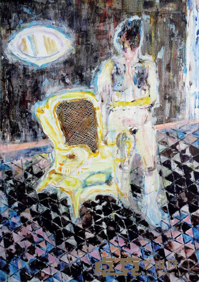 俞睿     2014年作 椅子的女人体 布面油画 53×75cm