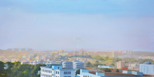 王玉     2014年作 城市的灵魂 布面油画
