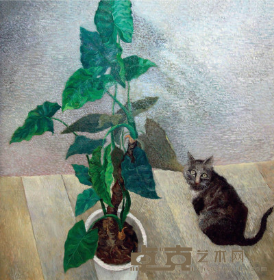 邢邦成     2013年作 几米的猜想 布面油画 100×100cm