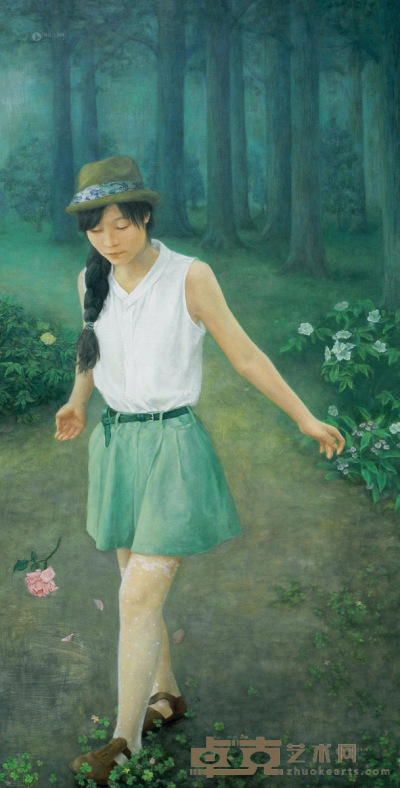 李雅婷     2014年作 浮萍·梦 布面油画 120×60cm