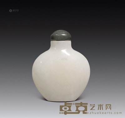 白玉素身鼻烟壶 高5.6cm