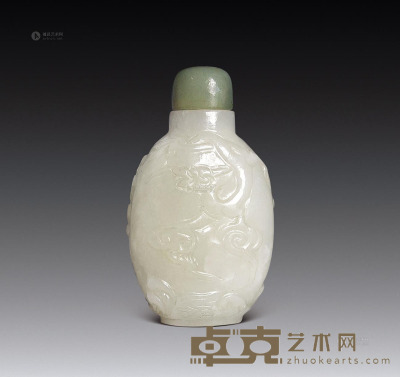 白玉云龙纹鼻烟壶 高5.8cm