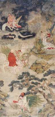 贯休     罗汉图 立轴 纸本
