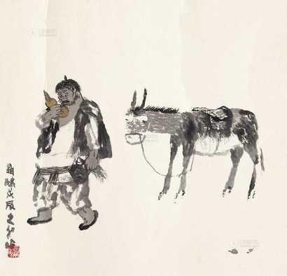 聂欧     人物 镜片 纸本