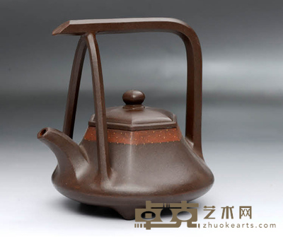 紫砂六方三把提梁