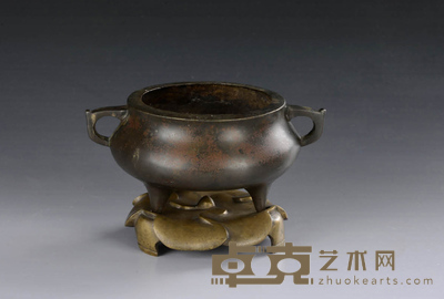 铁锈斑点金压经宣炉（带座） 