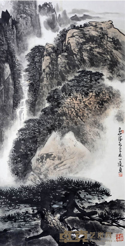郭公达 高山流水图 136X68