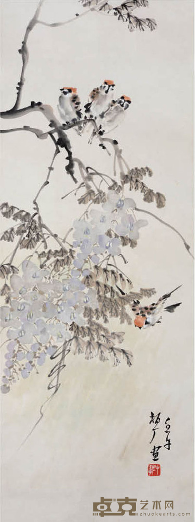 申茂之 花鸟 32X85