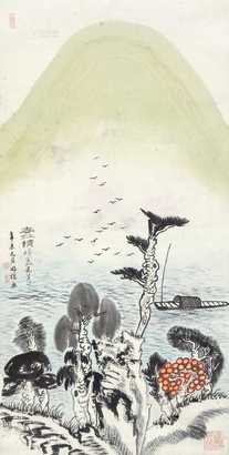 沈明权     春江情 立轴 纸本