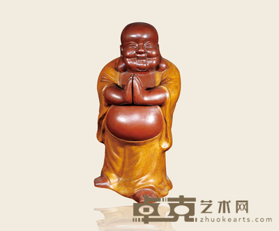 紫砂弥勒造像 高56