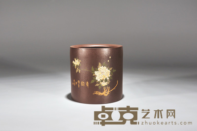 紫砂圆笔筒 H:10cm