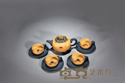 荷叶青蛙九件套壶 H:8.5cm