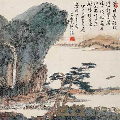 溥儒 1943年作 山雨欲来 50×49cm