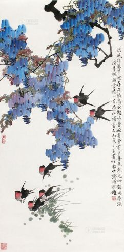 檀东铿     2006年作 紫藤飞燕