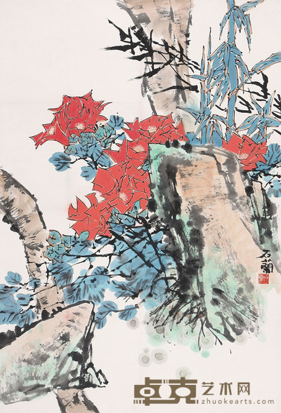 石兰　花卉 69×100cm