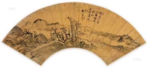 刘度     1669年作 仿元人山水 扇面