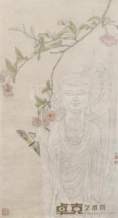 韩非 花开见佛 镜心 设色纸本 65×36cm