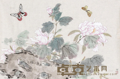 雷苗 蝶恋花 镜心 设色纸本 45×69cm
