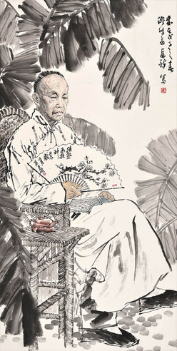 苗再新 为吴昌硕造像