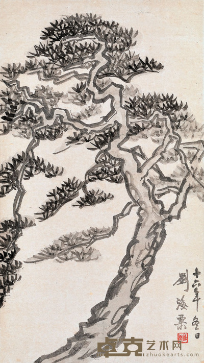 刘海粟 贞松图 54.5×30.5cm
