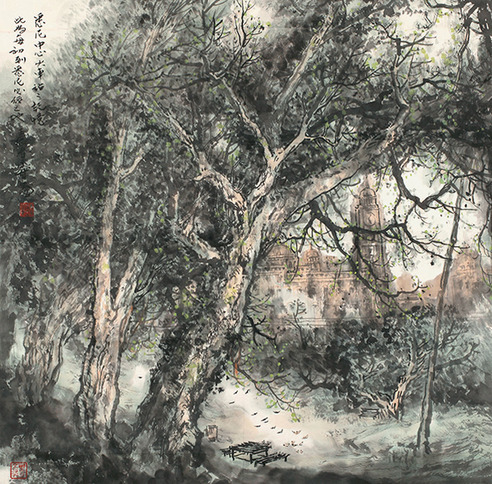 朱永成 山水 托片