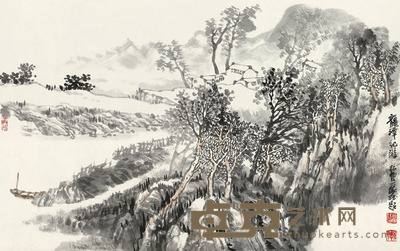徐家珏 龙潭纪游 托片 78×49cm