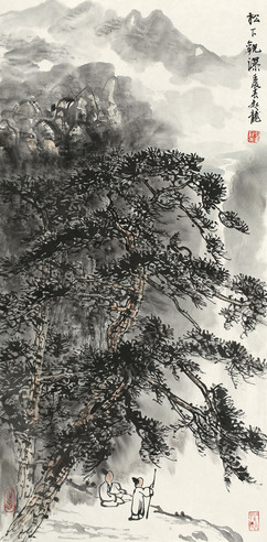 苏起龙 松下观瀑 托片