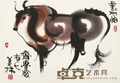 韩美林 马 镜心 78.5×54cm