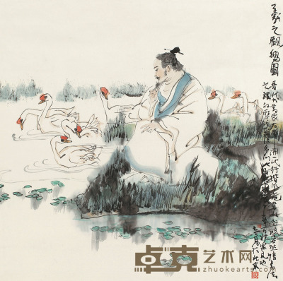 谢志高 人物 托片 68×68cm