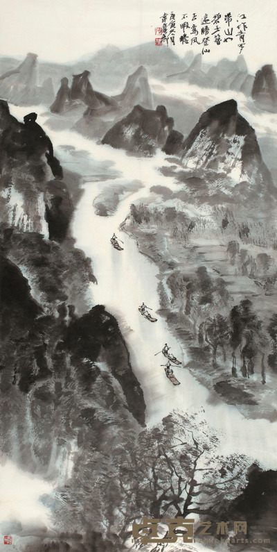 韦广寿 山水 软片 136×68cm