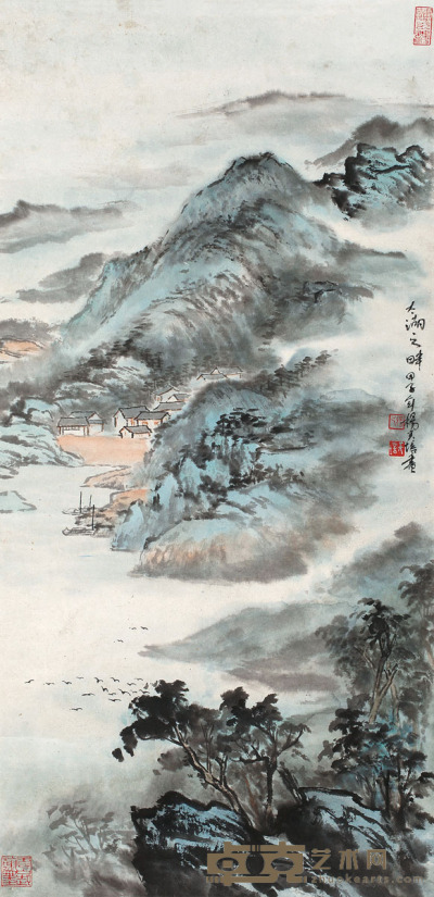 杨天培 太湖之畔 立轴 89×43cm