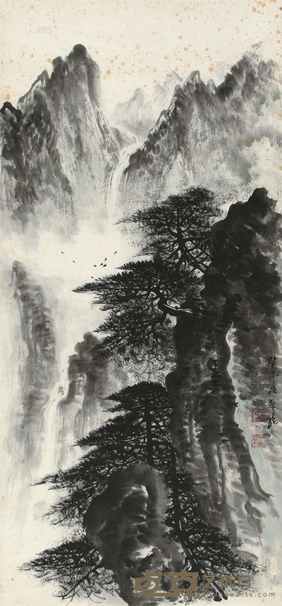 苏起龙 山水 软片 95×44cm