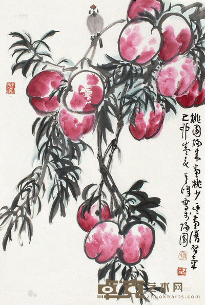 孙其峰 己卯1999年作 长寿图 镜片 设色纸本 68.5×45cm