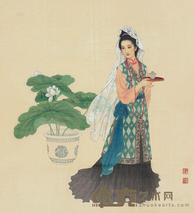 王美芳 妙玉 镜片 设色绢本 76.5×69.5cm